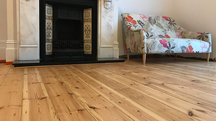 Victorian pine floor boards sanding in Kingston upon Thames